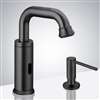 Fontana Commercial Matte Black Touchless Automatic Sensor Faucet & Manual Soap Dispenser